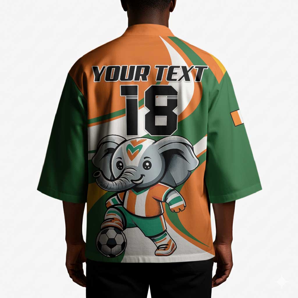 Custom Ivory Coast Football Kimono Les Elephants Mascot - African Pride