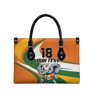 Custom Ivory Coast Football Leather Bag Les Elephants Mascot - African Pride