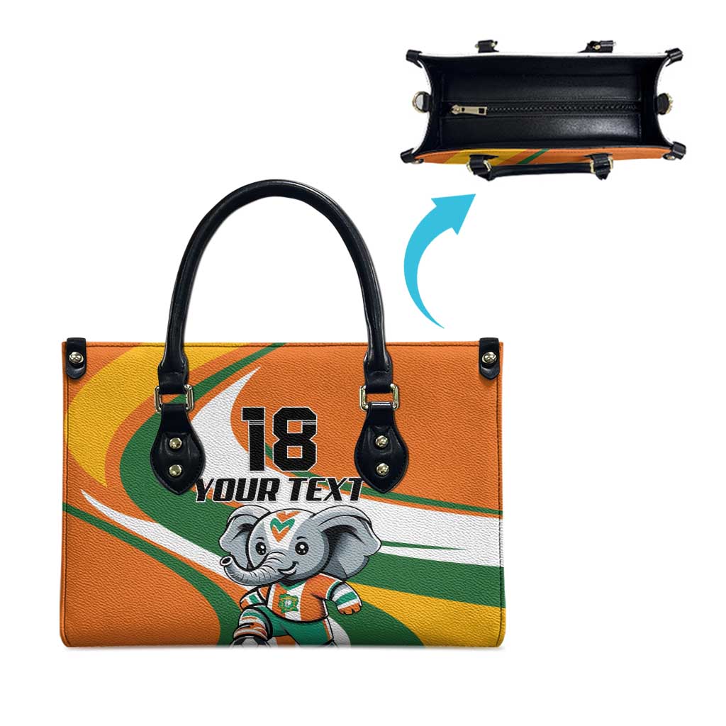 Custom Ivory Coast Football Leather Bag Les Elephants Mascot - African Pride