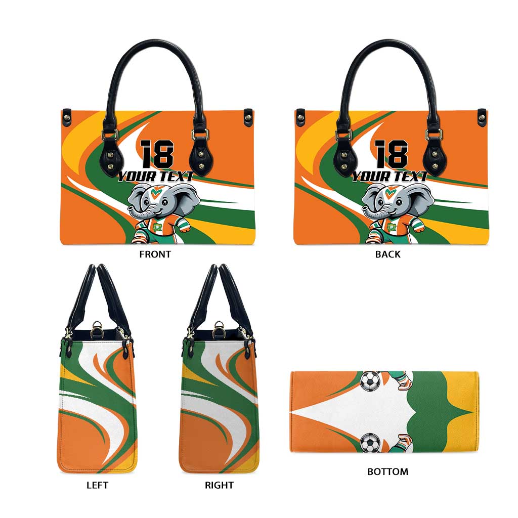 Custom Ivory Coast Football Leather Bag Les Elephants Mascot - African Pride