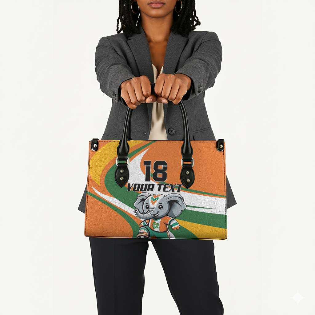 Custom Ivory Coast Football Leather Bag Les Elephants Mascot - African Pride