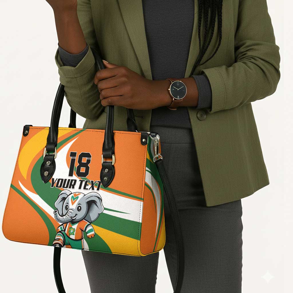 Custom Ivory Coast Football Leather Bag Les Elephants Mascot - African Pride