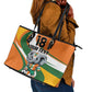Custom Ivory Coast Football Leather Tote Bag Les Elephants Mascot - African Pride
