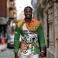 Custom Ivory Coast Football Long Sleeve Button Shirt Les Elephants Mascot - African Pride