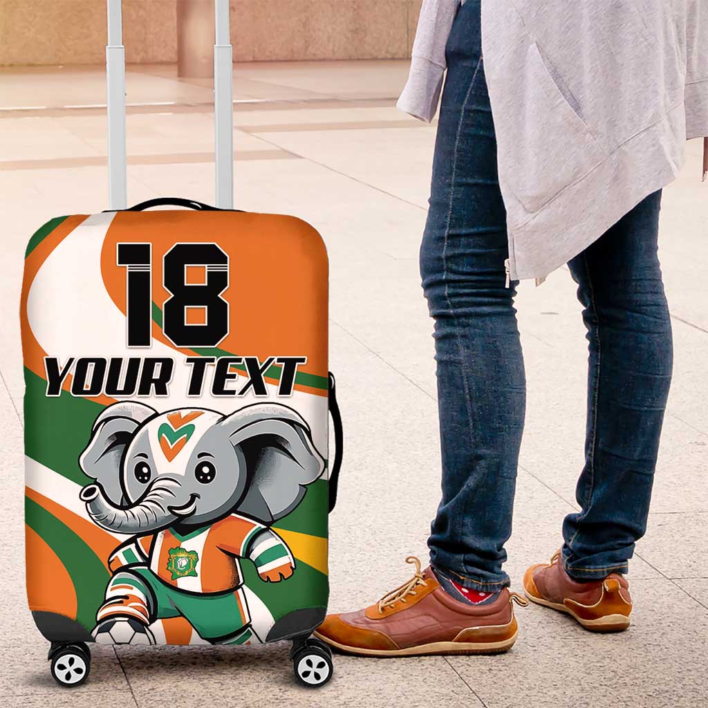 Custom Ivory Coast Football Luggage Cover Les Elephants Mascot - African Pride
