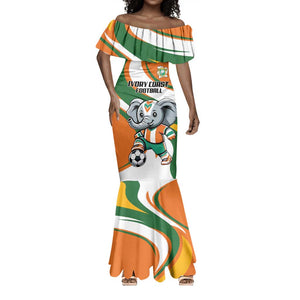 Custom Ivory Coast Football Mermaid Dress Les Elephants Mascot LT18