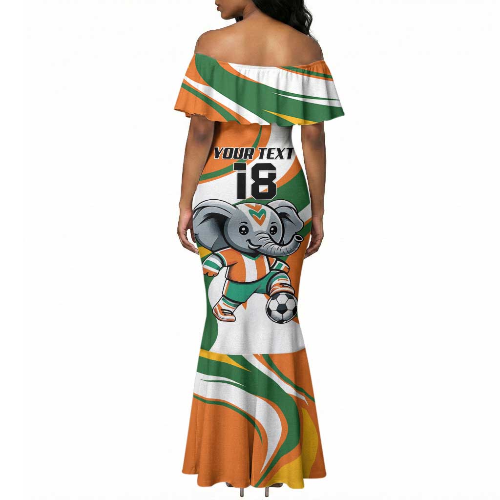 Custom Ivory Coast Football Mermaid Dress Les Elephants Mascot LT18