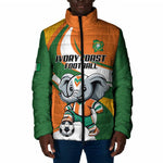Custom Ivory Coast Football Padded Jacket Les Elephants Mascot - African Pride