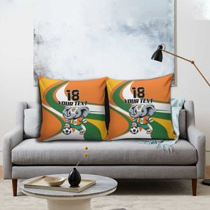 Custom Ivory Coast Football Pillow Cover Les Elephants Mascot - African Pride