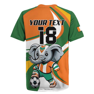 Custom Ivory Coast Football Rugby Jersey Les Elephants Mascot LT18