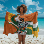 Custom Ivory Coast Football Sarong Les Elephants Mascot - African Pride