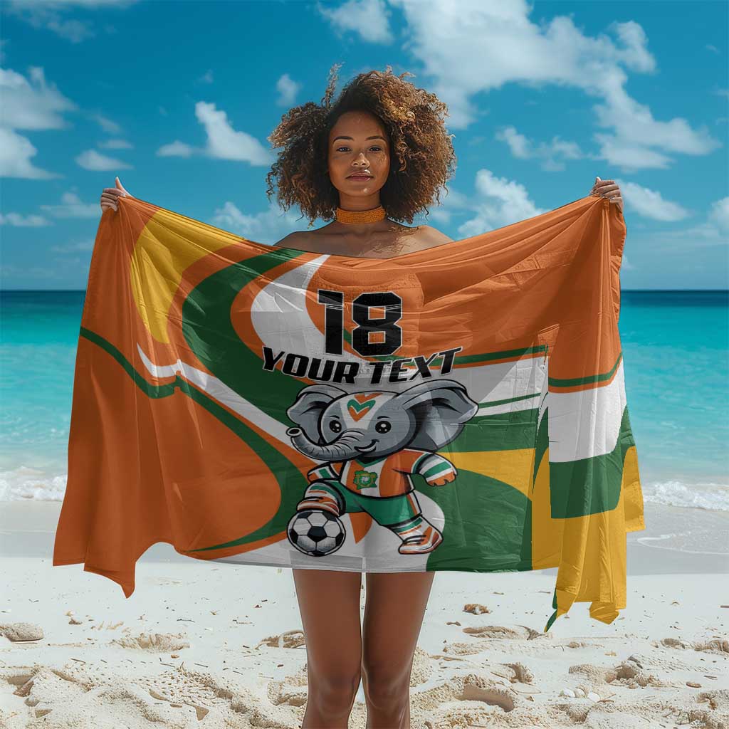 Custom Ivory Coast Football Sarong Les Elephants Mascot - African Pride