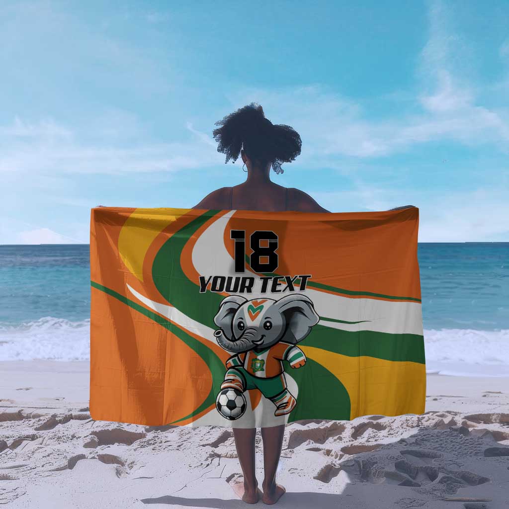 Custom Ivory Coast Football Sarong Les Elephants Mascot - African Pride
