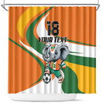 Custom Ivory Coast Football Shower Curtain Les Elephants Mascot - African Pride