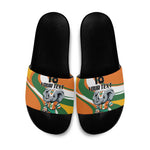 Custom Ivory Coast Football Slide Sandals Les Elephants Mascot - African Pride