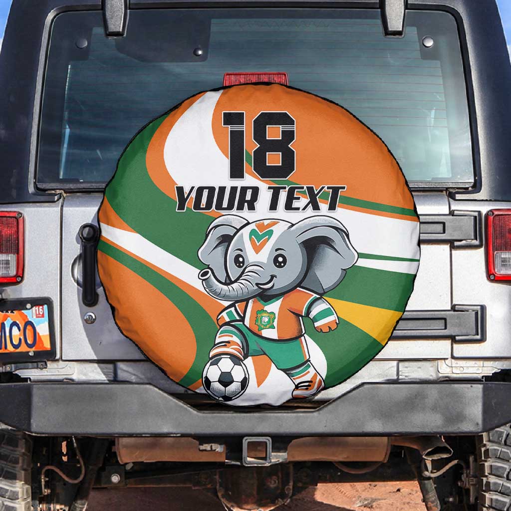 Custom Ivory Coast Football Spare Tire Cover Les Elephants Mascot - African Pride