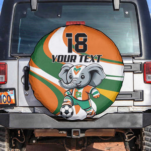 Custom Ivory Coast Football Spare Tire Cover Les Elephants Mascot - African Pride