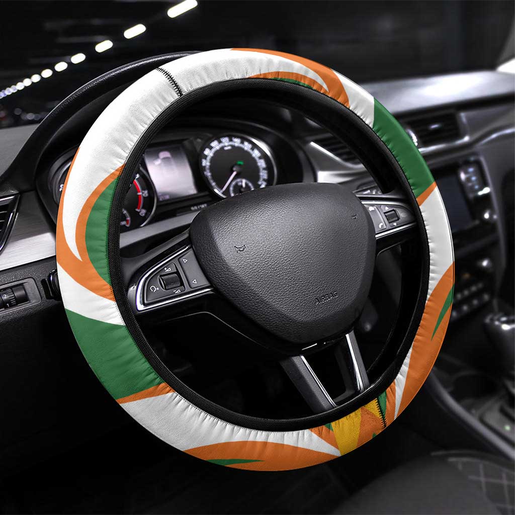 Ivory Coast Football Steering Wheel Cover Les Elephants Mascot - African Pride
