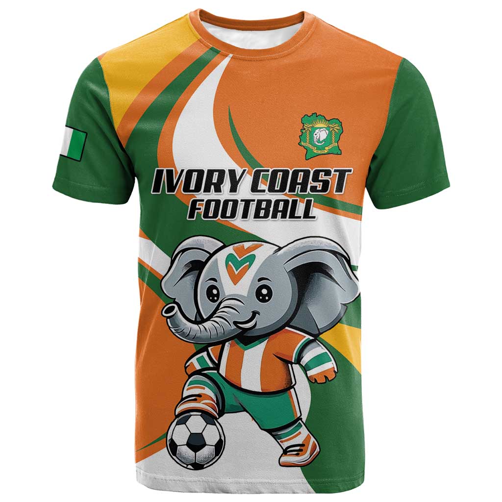 Custom Ivory Coast Football T shirt Les Elephants Mascot LT18