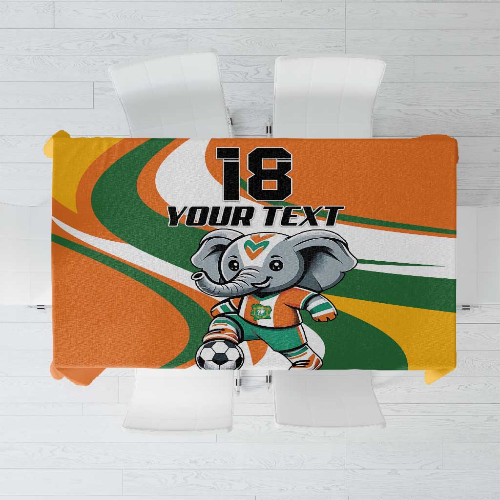 Custom Ivory Coast Football Tablecloth Les Elephants Mascot - African Pride