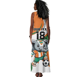 Custom Ivory Coast Football Tank Maxi Dress Les Elephants Mascot - African Pride