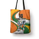 Custom Ivory Coast Football Tote Bag Les Elephants Mascot - African Pride