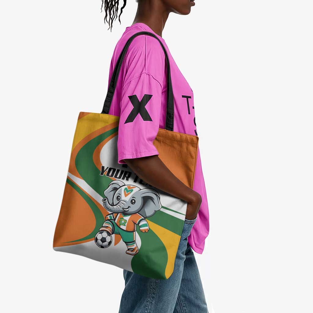 Custom Ivory Coast Football Tote Bag Les Elephants Mascot - African Pride