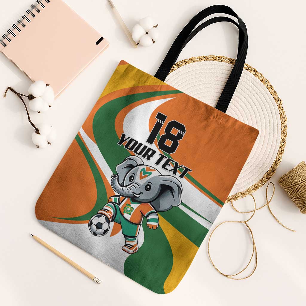 Custom Ivory Coast Football Tote Bag Les Elephants Mascot - African Pride