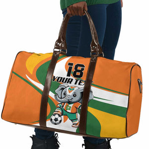 Custom Ivory Coast Football Travel Bag Les Elephants Mascot - African Pride