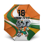 Custom Ivory Coast Football Umbrella Les Elephants Mascot - African Pride