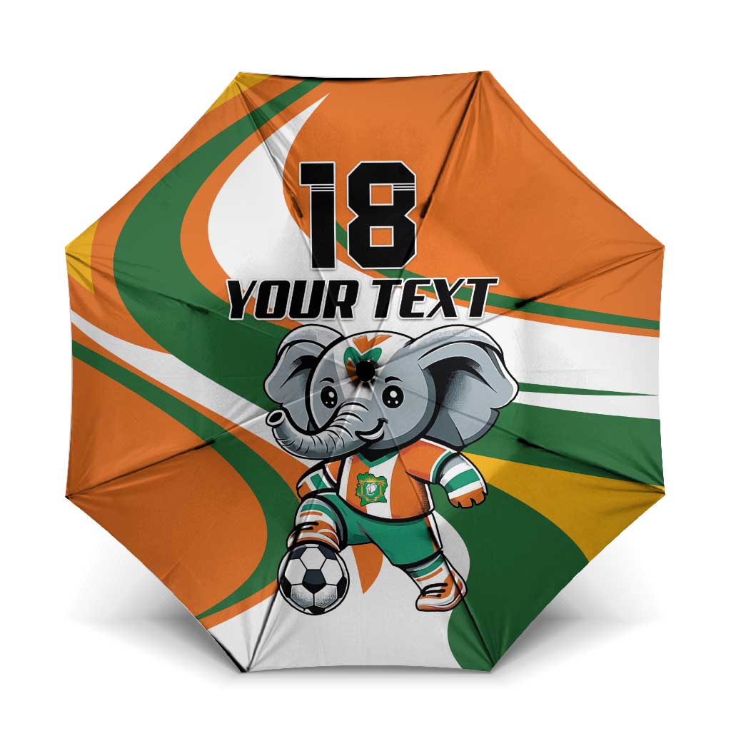 Custom Ivory Coast Football Umbrella Les Elephants Mascot - African Pride