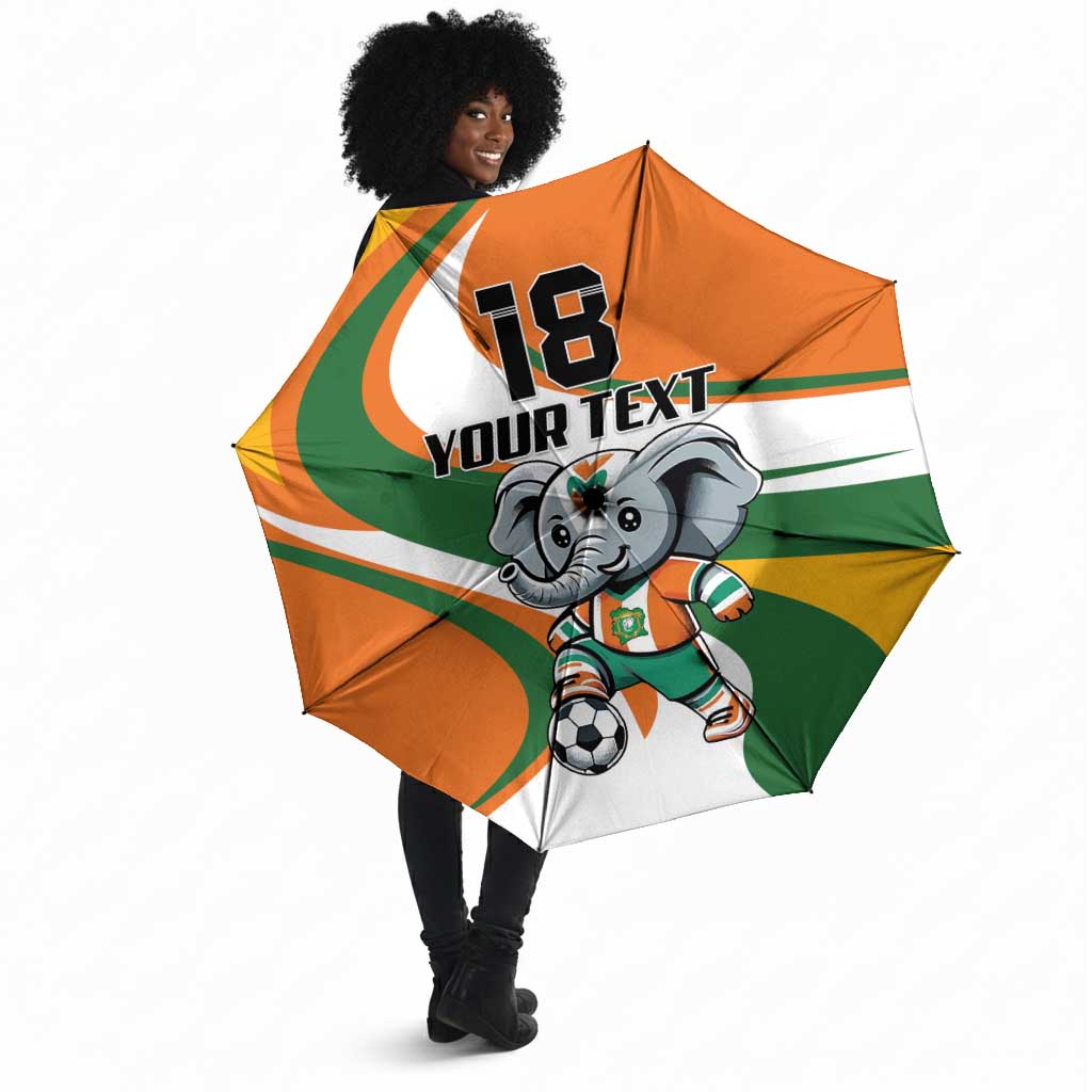 Custom Ivory Coast Football Umbrella Les Elephants Mascot - African Pride
