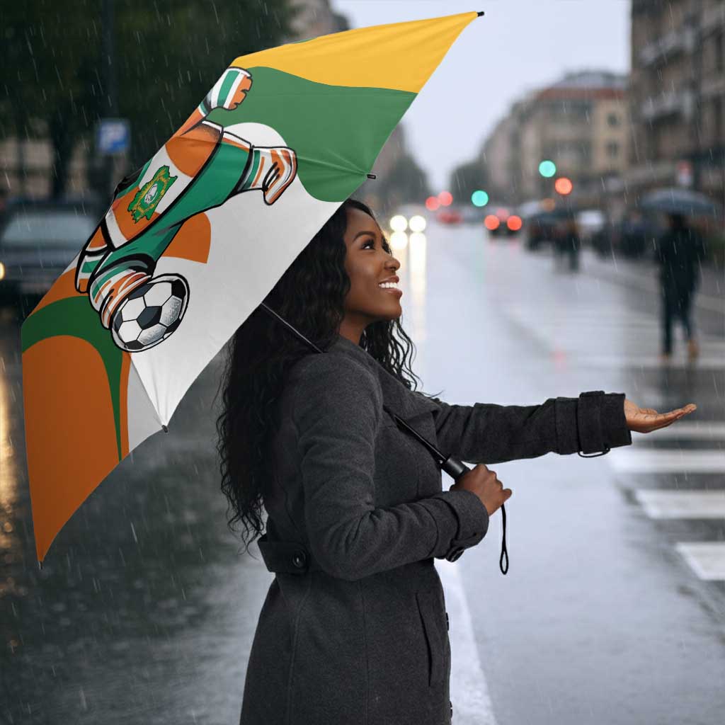 Custom Ivory Coast Football Umbrella Les Elephants Mascot - African Pride