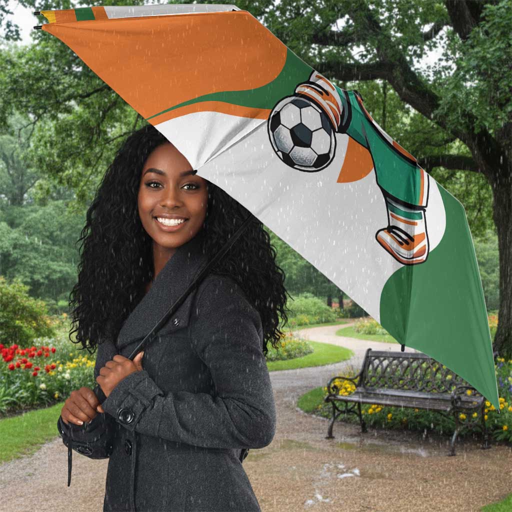 Custom Ivory Coast Football Umbrella Les Elephants Mascot - African Pride