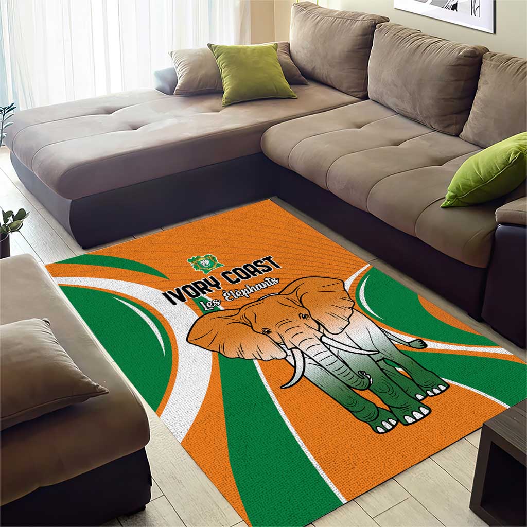 Ivory Coast Football Area Rug Les Elephants Spirit - African Pride