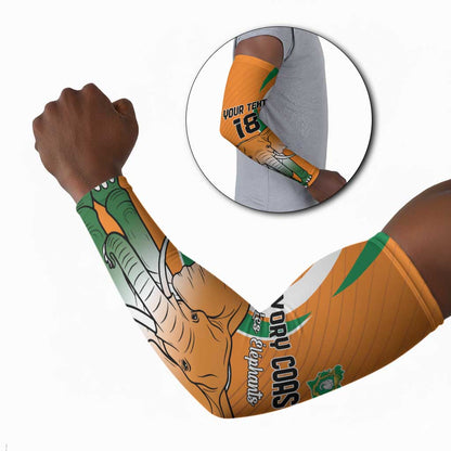 Custom Ivory Coast Football Arm Sleeves Les Elephants Spirit - African Pride