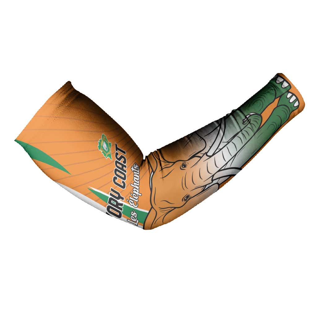 Custom Ivory Coast Football Arm Sleeves Les Elephants Spirit - African Pride