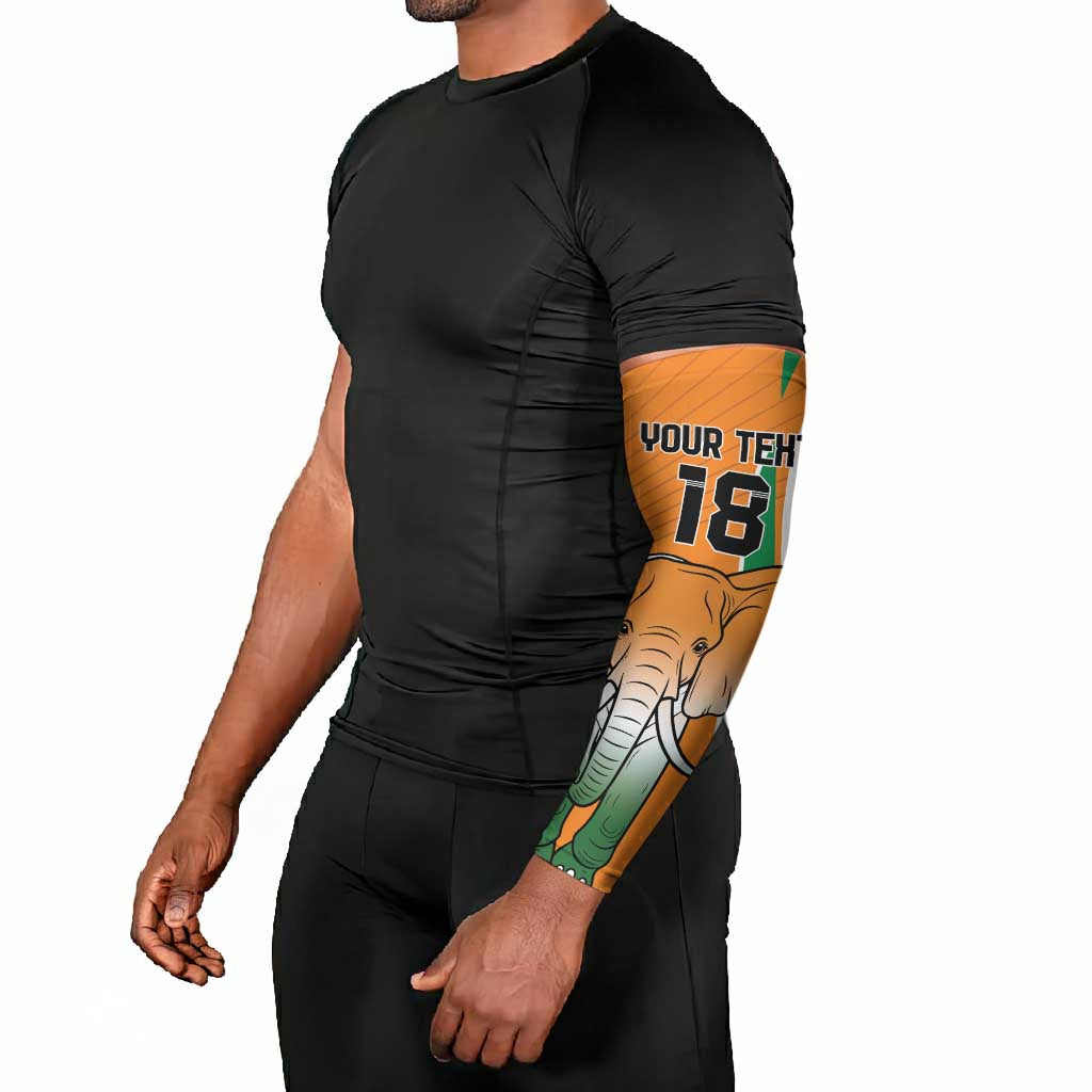 Custom Ivory Coast Football Arm Sleeves Les Elephants Spirit - African Pride