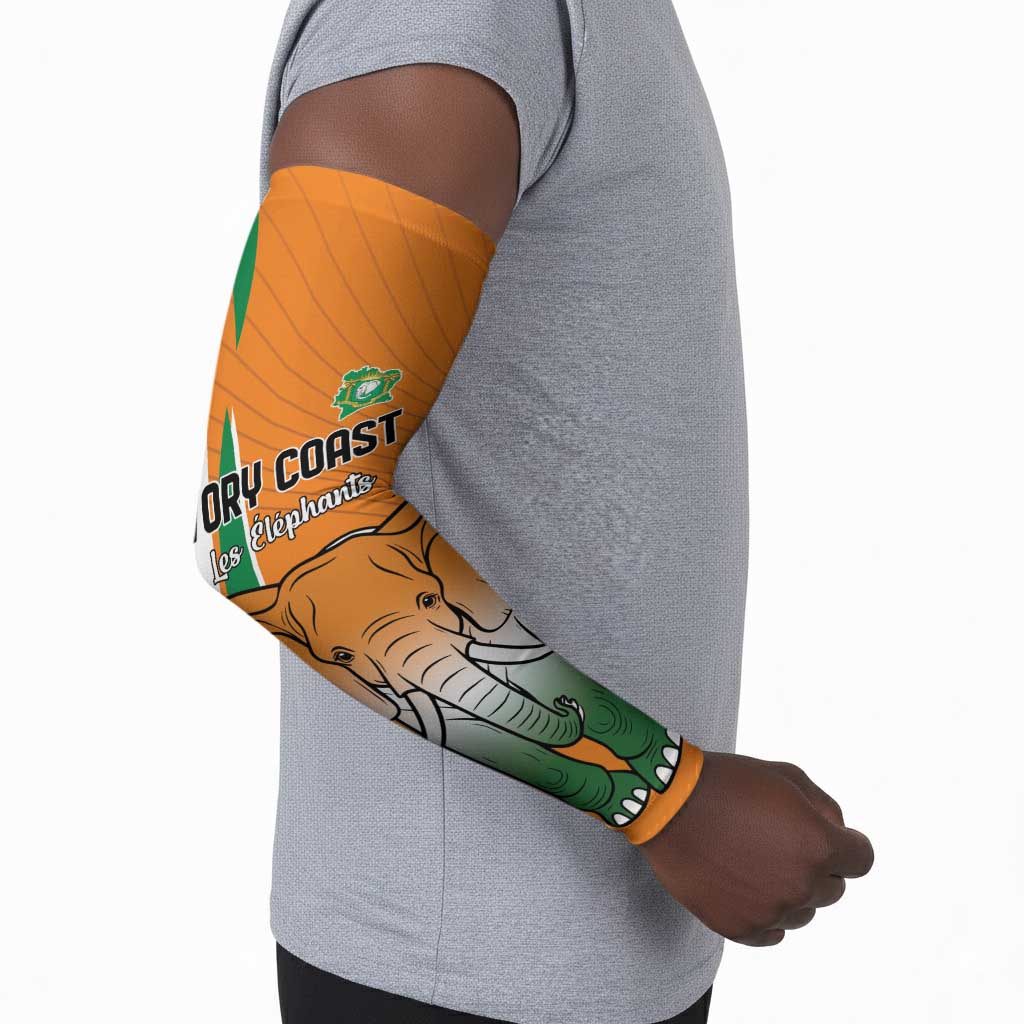 Custom Ivory Coast Football Arm Sleeves Les Elephants Spirit - African Pride