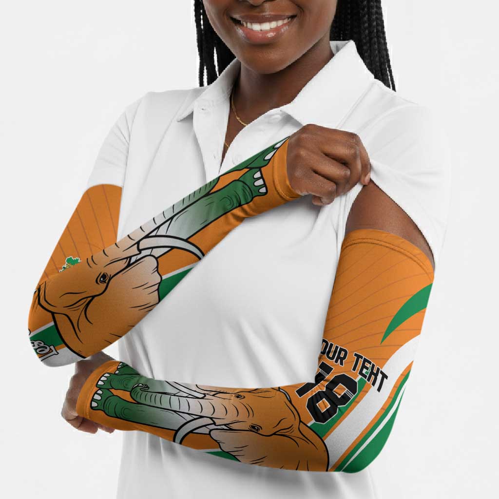Custom Ivory Coast Football Arm Sleeves Les Elephants Spirit - African Pride