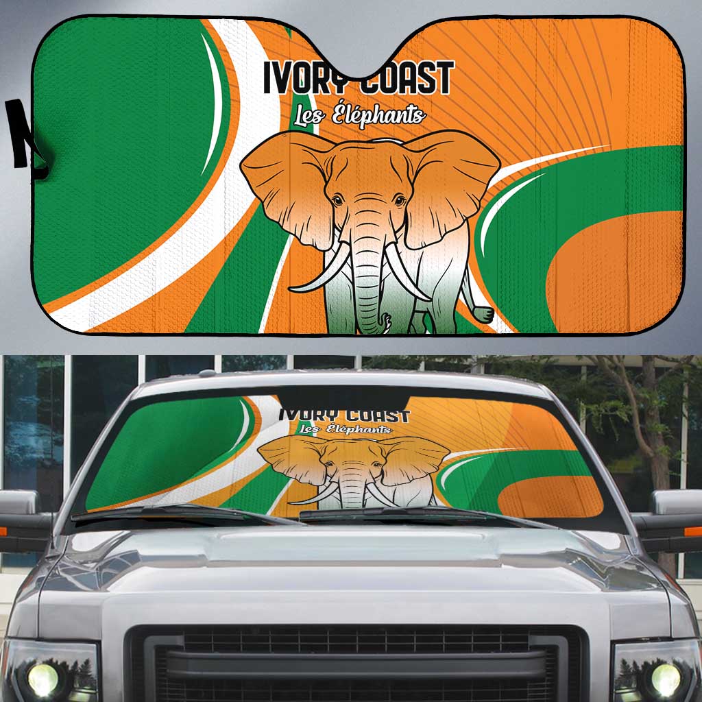 Ivory Coast Football Auto Sun Shade Les Elephants Spirit - African Pride