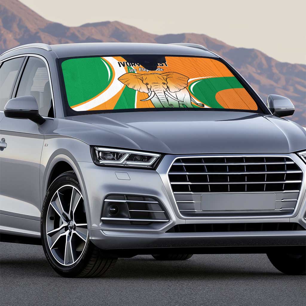 Ivory Coast Football Auto Sun Shade Les Elephants Spirit - African Pride