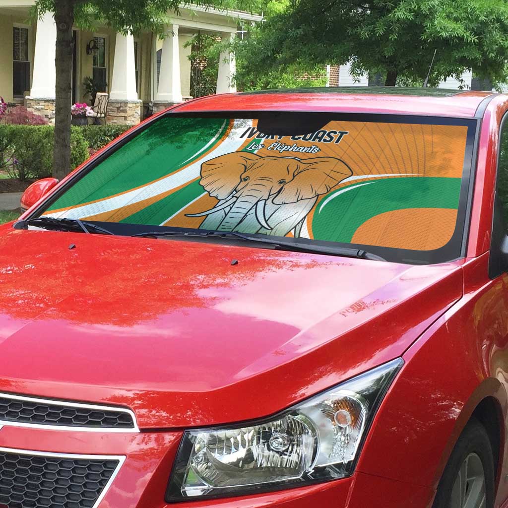 Ivory Coast Football Auto Sun Shade Les Elephants Spirit - African Pride