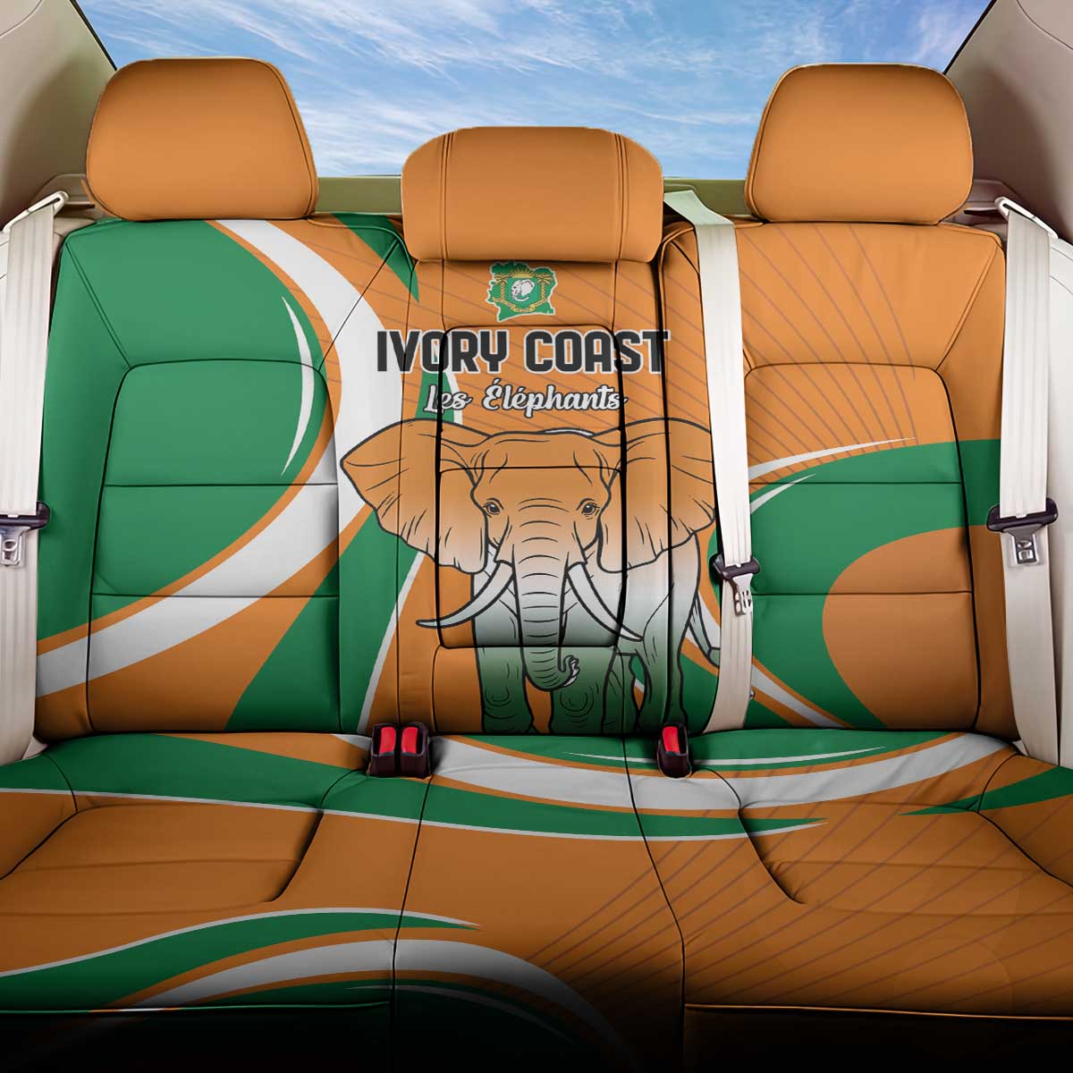 Ivory Coast Football Back Car Seat Cover Les Elephants Spirit - African Pride
