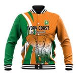 Custom Ivory Coast Football Baseball Jacket Les Elephants Spirit - African Pride
