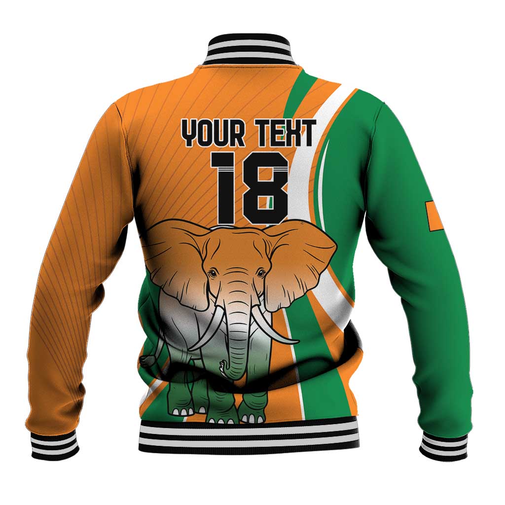 Custom Ivory Coast Football Baseball Jacket Les Elephants Spirit - African Pride