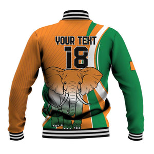 Custom Ivory Coast Football Baseball Jacket Les Elephants Spirit - African Pride