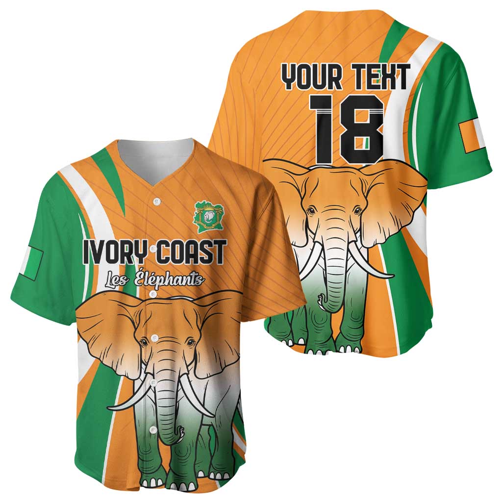 Custom Ivory Coast Football Baseball Jersey Les Elephants Spirit LT18