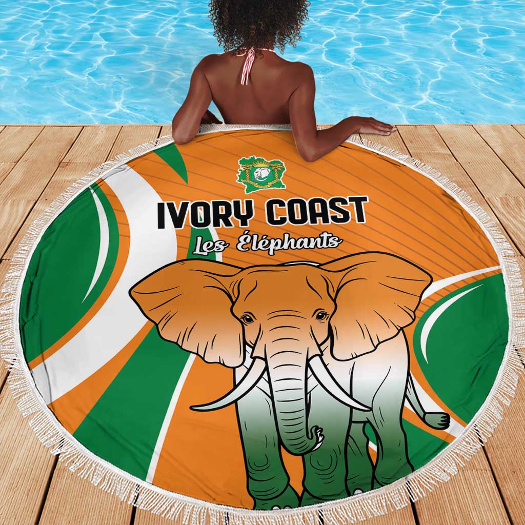 Ivory Coast Football Beach Blanket Les Elephants Spirit - African Pride