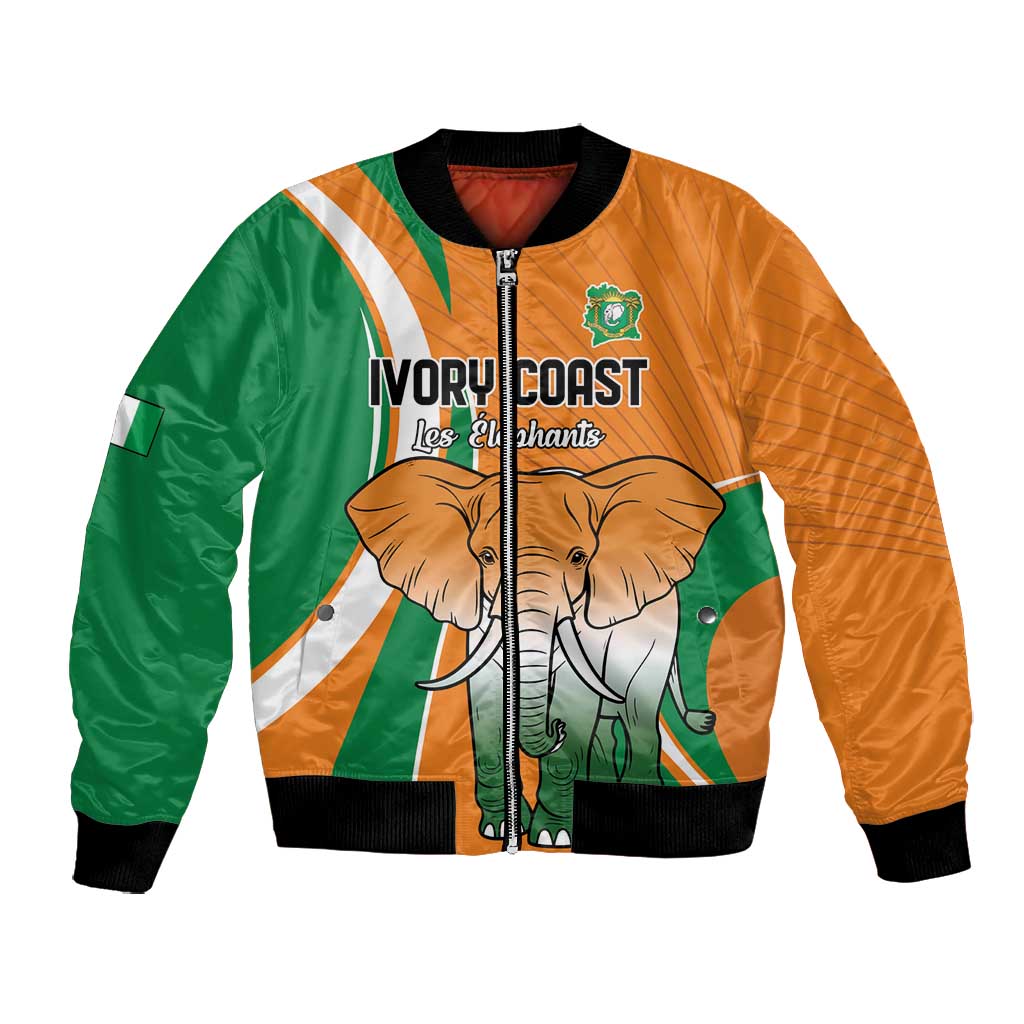Custom Ivory Coast Football Bomber Jacket Les Elephants Spirit - African Pride